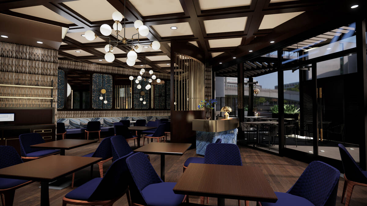 A rendering of the interior of Emmitt's Las Vegas, a restaurant, on the Strip, from football le ...