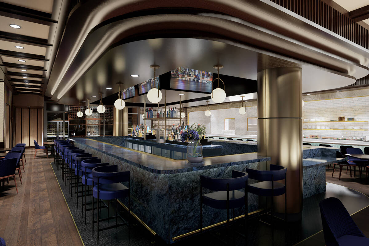 A rendering of the interior of Emmitt's Las Vegas, a restaurant, on the Strip, from football le ...