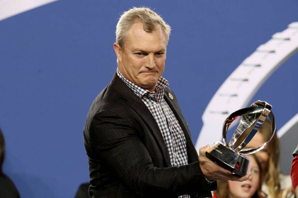 San Francisco 49ers general manager John Lynch on the stage after the NFC Championship NFL foot ...