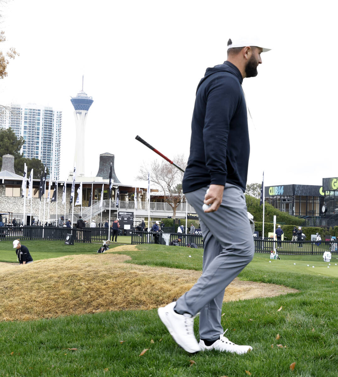 Jon Rahm arrives at the Las Vegas Country Club where the LIV Golf Las Vegas tournament will be ...