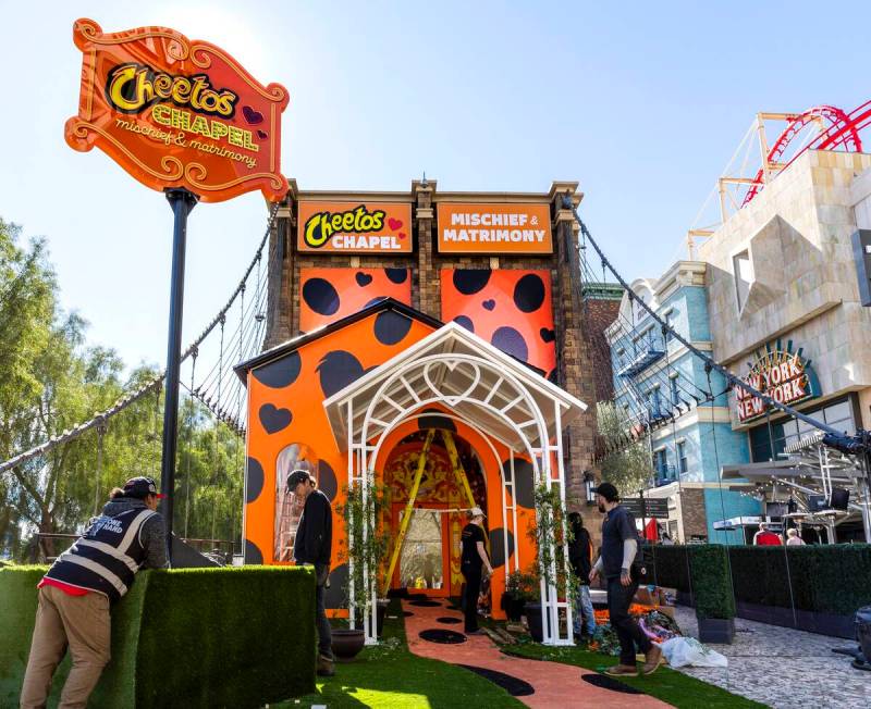 The Cheetos Chapel is currently under construction at the Brooklyn Bridge in front of the New Y ...