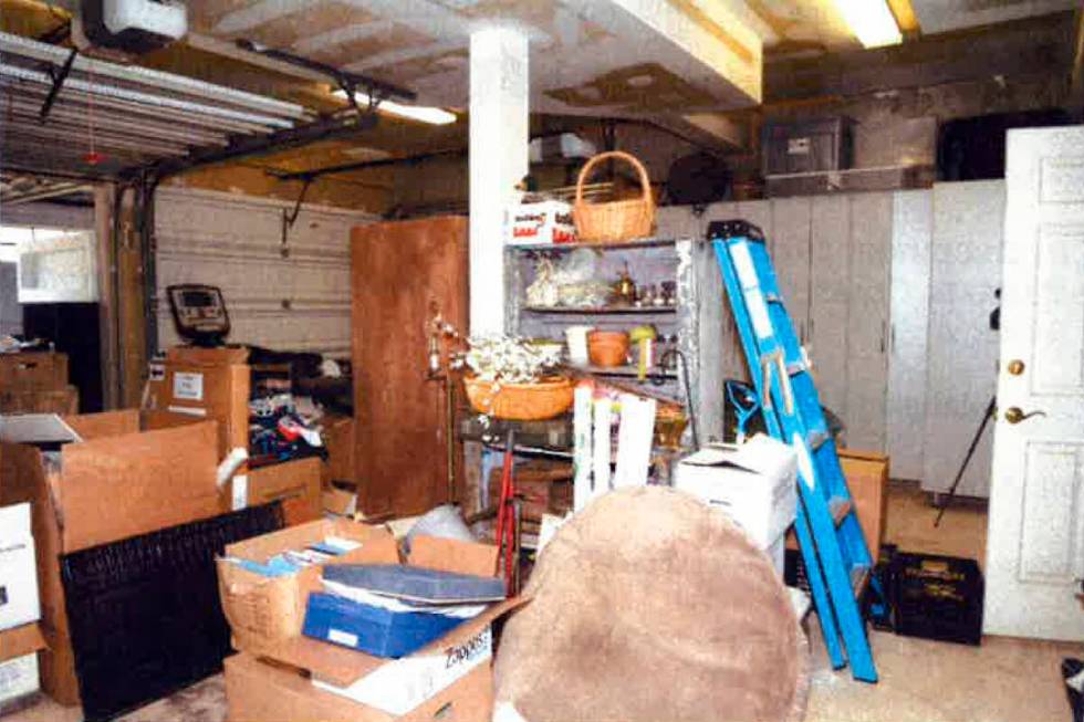 This image, contained in the report from special counsel Robert Hur, shows the cluttered garage ...