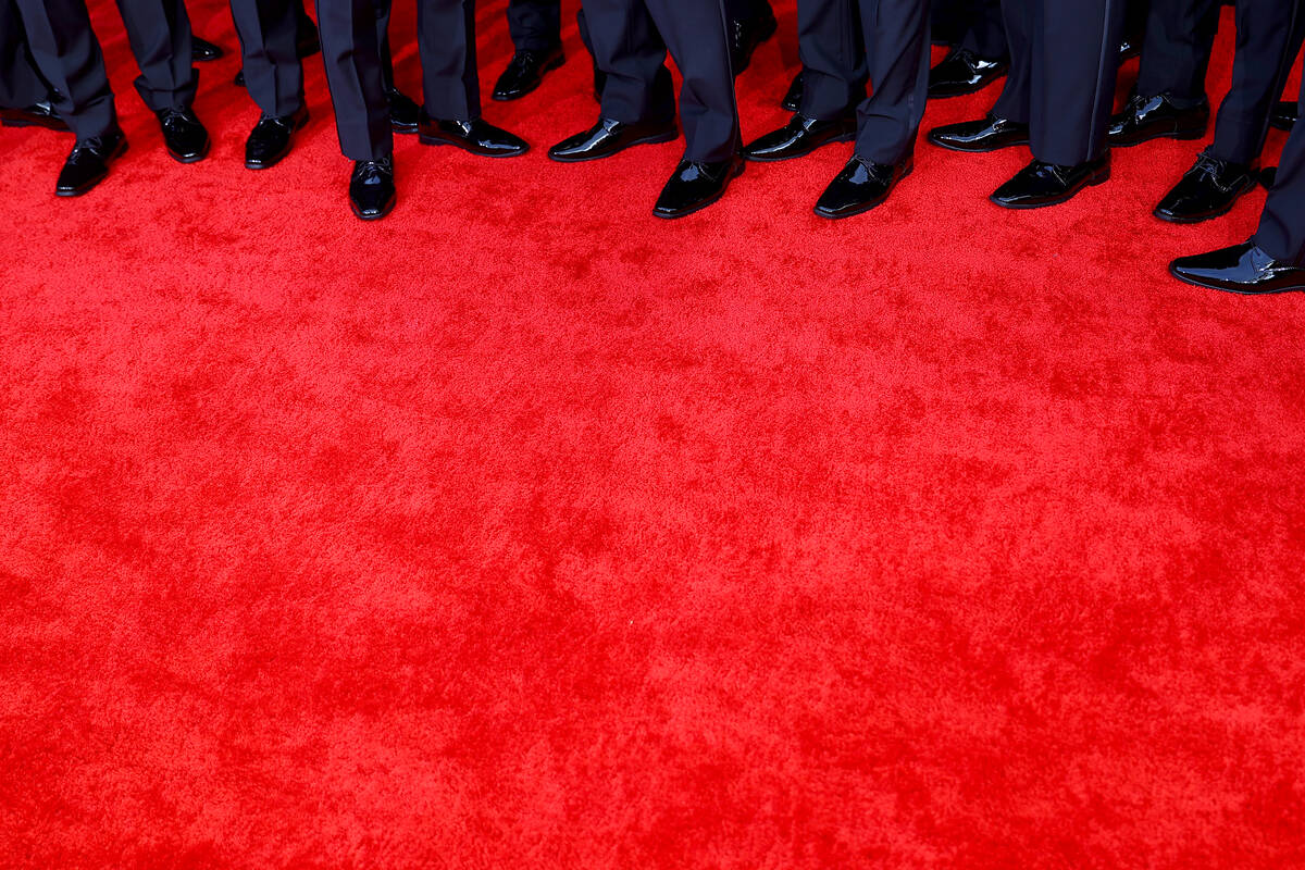 The NFL Players Choir walks on the red carpet before the annual NFL Honors awards show at Resor ...