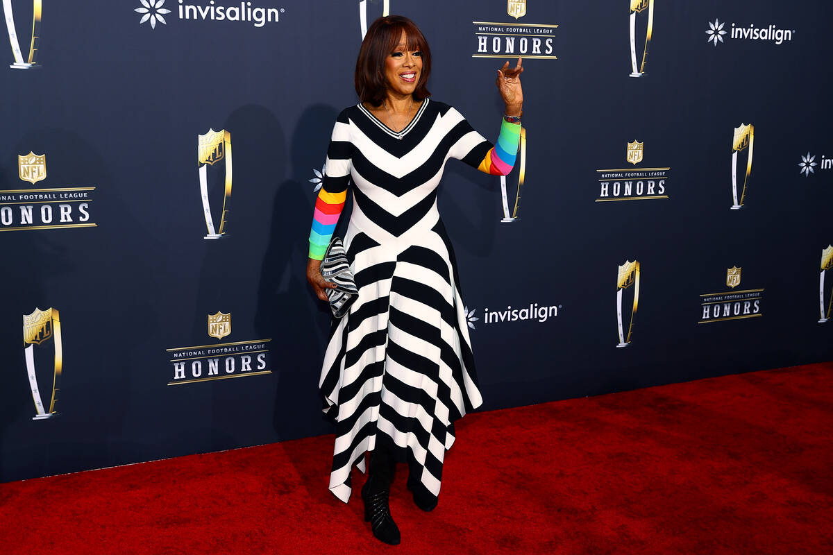 TV personality Gayle King walks on the red carpet before the annual NFL Honors awards show at R ...
