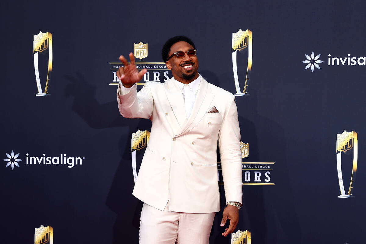 Miles Garrett of the Cleveland Browns walks on the red carpet before the annual NFL Honors awar ...