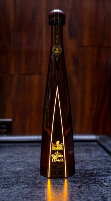 Tequila Don Julio 1942’s iconic bottle shape, has the life-size replica of the 1942 bott ...