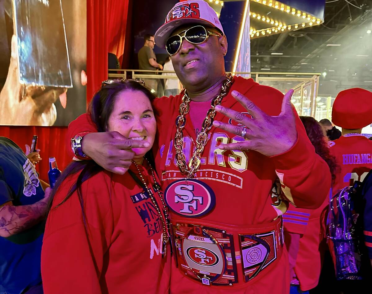 Donnel and Michelle Woods, two San Francisco 49ers fans who live in Kansas City, Missouri, trav ...