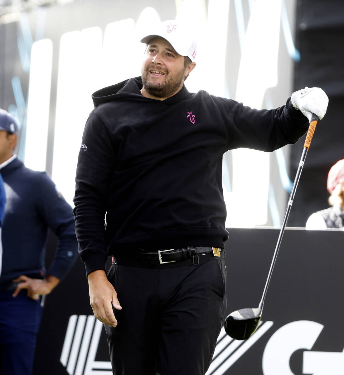 Peter Uihlein of team RangeGoats GC watches his tee drive during the second round of LIV Golf L ...