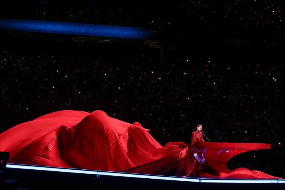 Alicia Keys performs during halftime of Super Bowl 58 Sunday, February 11, 2024, at Allegiant S ...