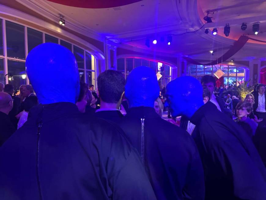 Blue Man Group at the Super Bowl weekend Commissioner's Party at the Event Pavilion at Wynn Las ...