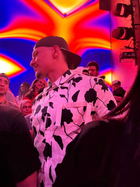 Super Bowl 58 MVP Patrick Mahomes at Zouk Nightclub at Resorts World after helping teh Chiefs d ...