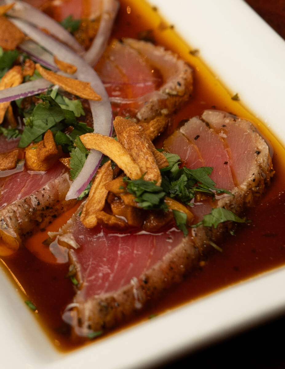 Seared bluefin tataki with ponzu and chili oil from the new menu launched in early 2024 at Othe ...