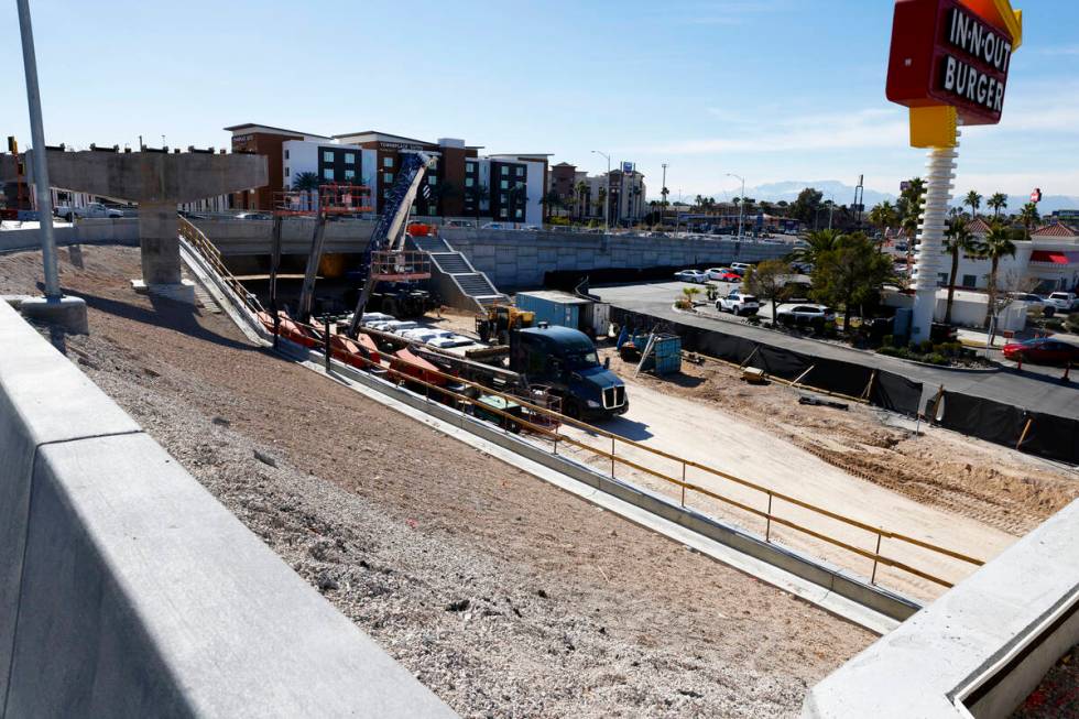 Construction is underway on Interstate 15 near Tropicana Avenue, as part of the Interstate 15-T ...