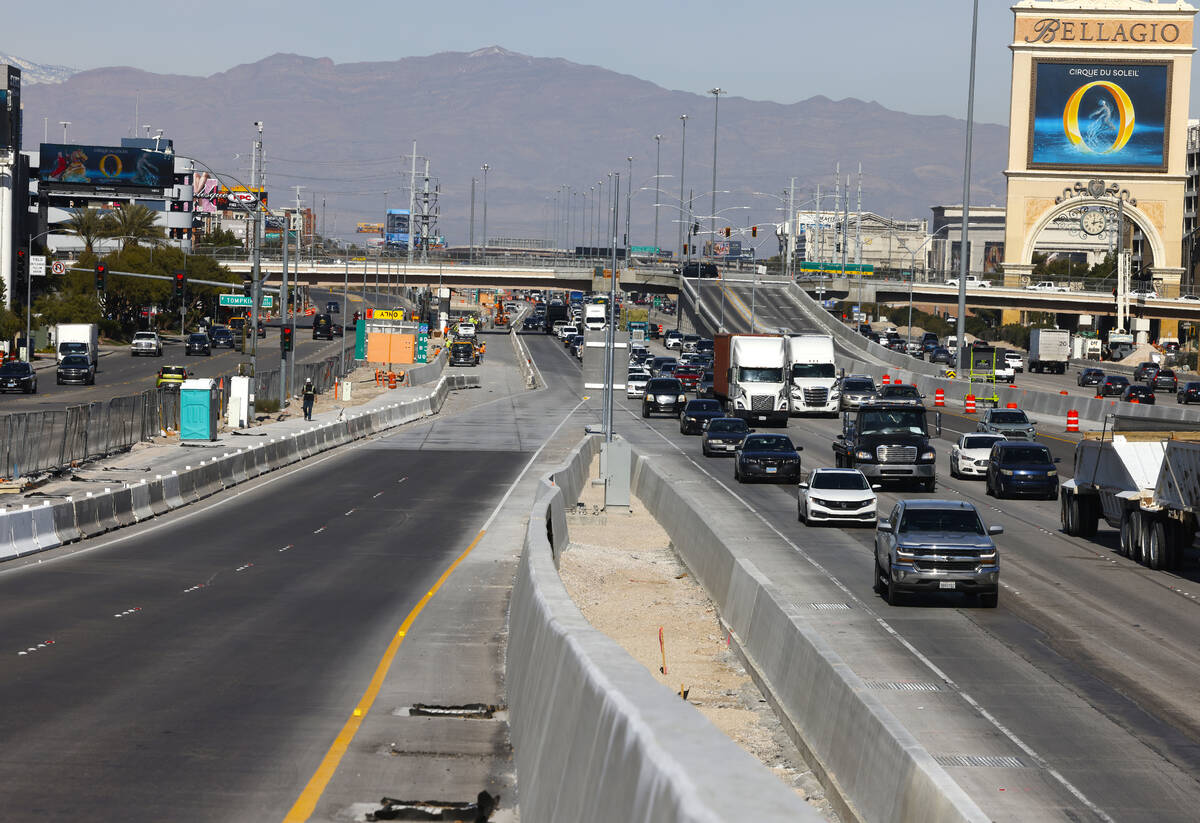 Tropical Avenue exit ramp is open as construction is underway on Interstate 15 near Tropicana A ...
