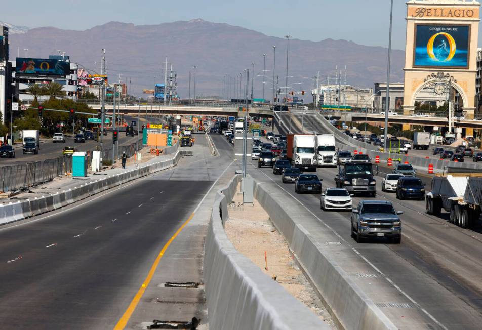 Tropical Avenue exit ramp is open as construction is underway on Interstate 15 near Tropicana A ...