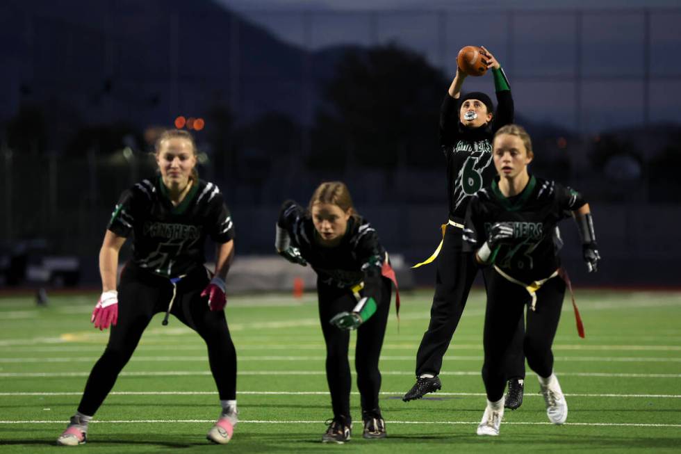 Palo Verde quarterback Jordan Katz (6) begins the snap during a Class 5A state quarterfinal fla ...