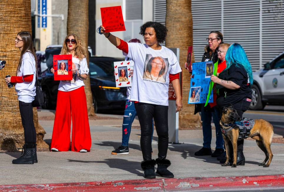 Mellissa Ready, mother of Jonathan Lewis, killed in a beating near Rancho High School, speaks a ...