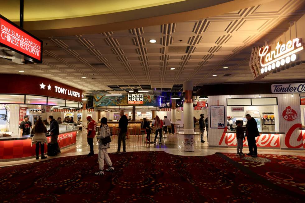 The new Canteen food court at the Rio in Las Vegas is shown on Tuesday, Feb. 13, 2024. (K.M. Ca ...