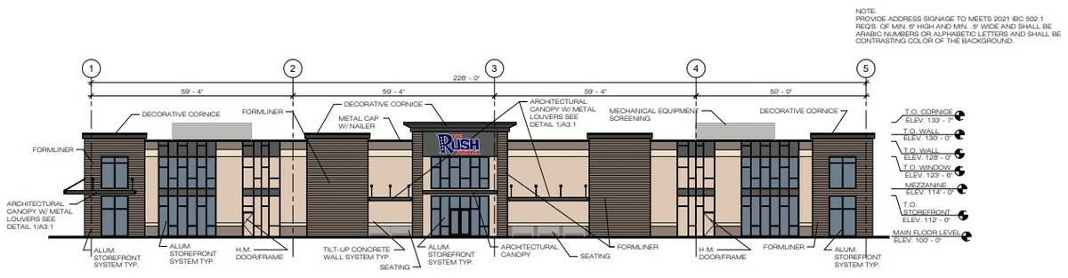 A rendering of the Rush Funplex indoor family entertainment center which could be built across ...