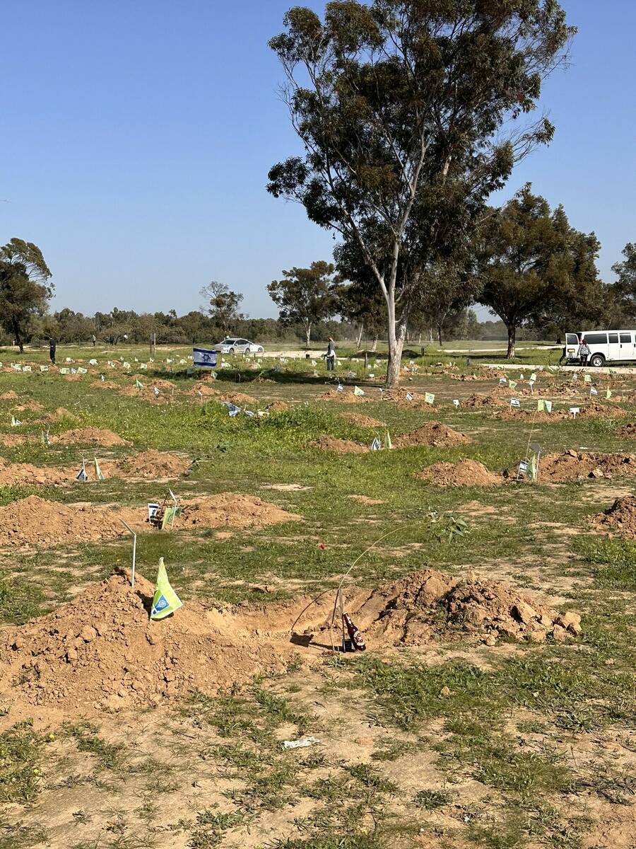 A photo of the Nova festival site near outside the Southern Israeli kibbutz of Re’im, where ...