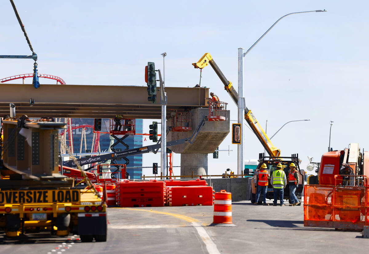 Construction is underway to connect the Tropicana Avenue exit ramp on Interstate 15, as part of ...