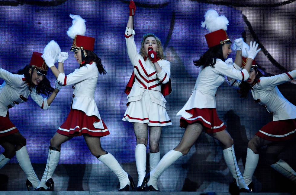 Madonna performs at the MGM Grand in Las Vegas Saturday, Oct. 13, 2012. (Las Vegas Review-Journal)