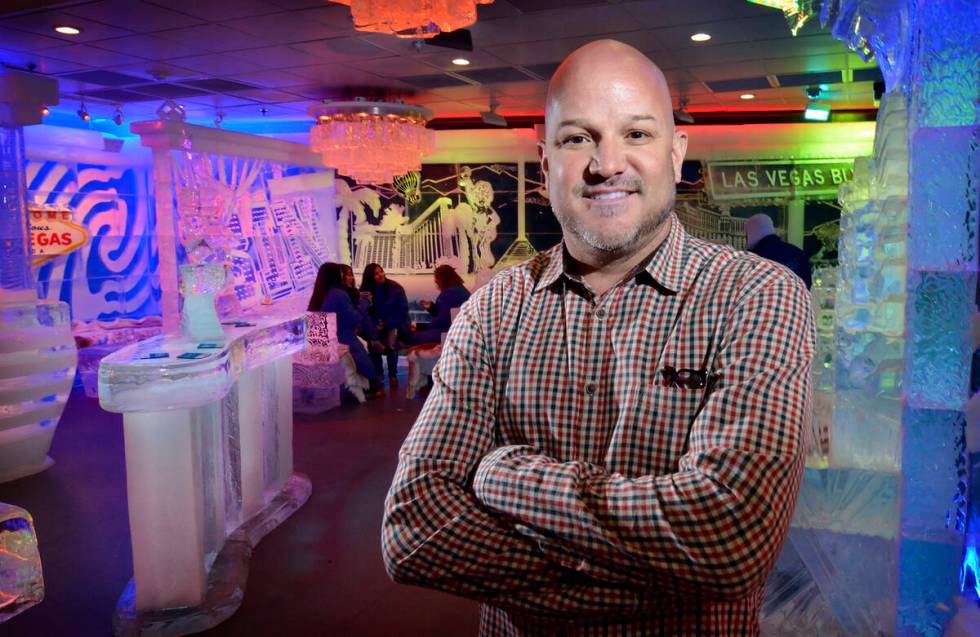Noel Bowman, president of M5 Management, is shown at the Minus5 Ice Bar in The Shoppes at Manda ...