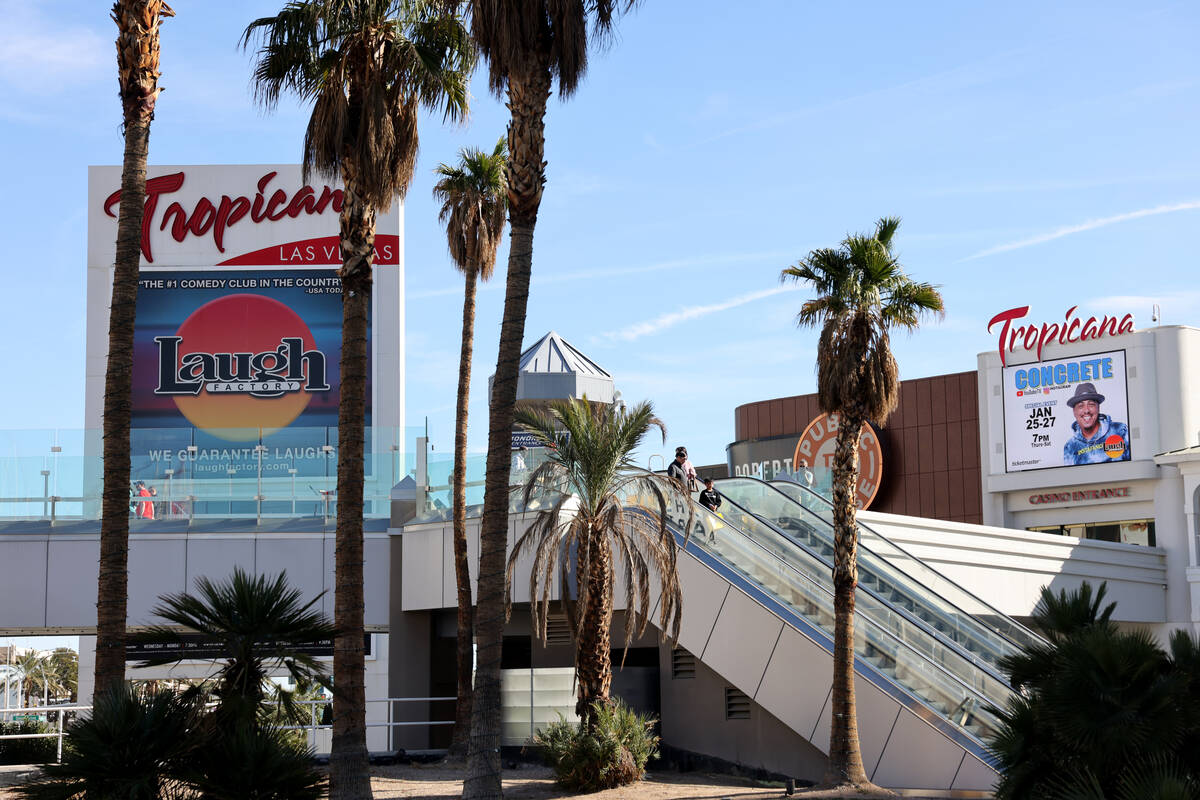 The Tropicana is shown on the Strip in Las Vegas on Monday, Jan. 29, 2024. (K.M. Cannon/Las Veg ...