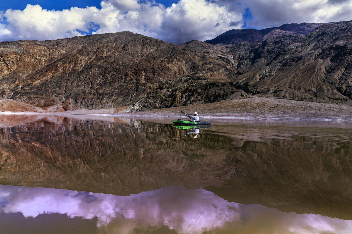 Patrick Donnelly, director of the Great Basin Center for Biological Diversity, kayaks on the te ...