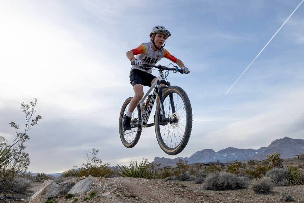 First-generation mountain bikers traverse the course at Stone Bridge Park on a February afterno ...