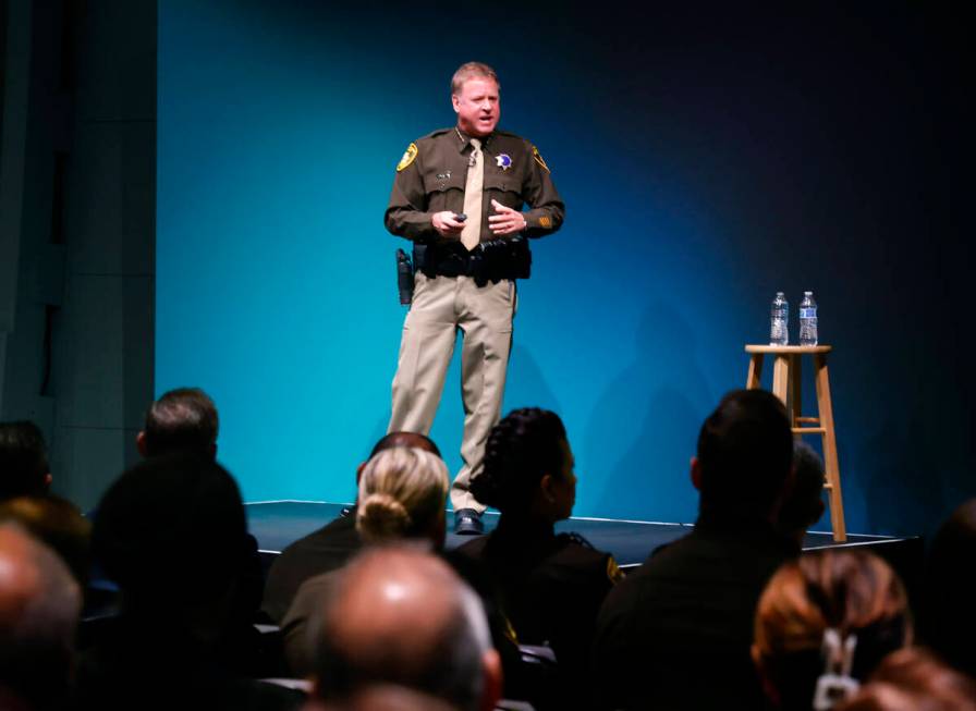 LVMPD Sheriff Kevin McMahill delivers the State of the Department at the Sphere on Monday, Feb. ...