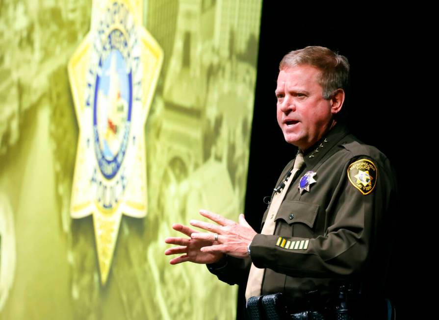 LVMPD Sheriff Kevin McMahill delivers the State of the Department at the Sphere on Monday, Feb. ...