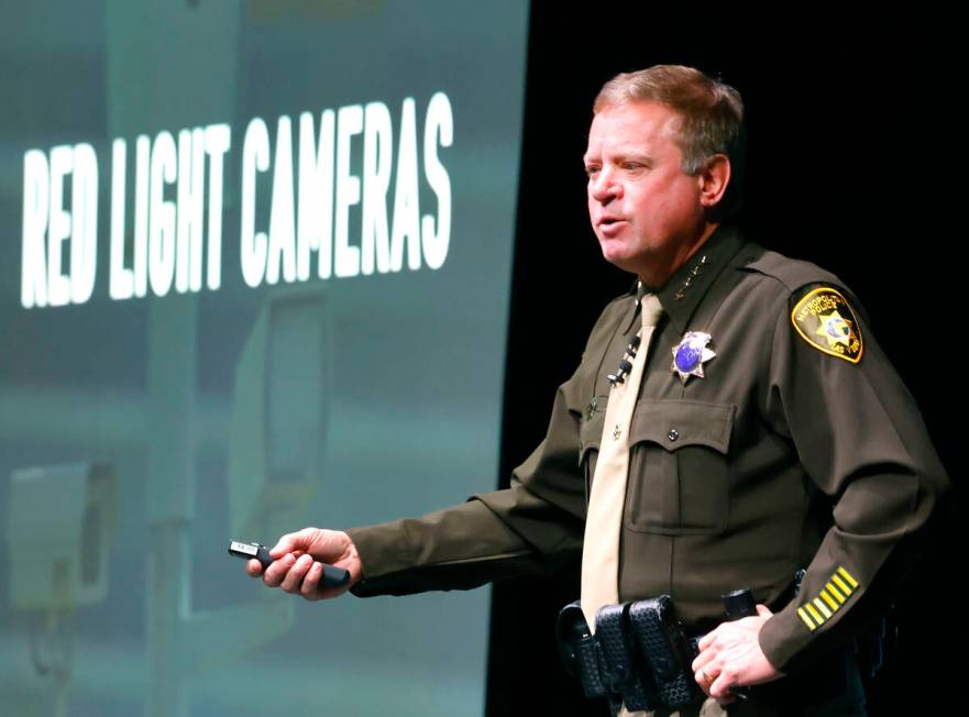 LVMPD Sheriff Kevin McMahill delivers the State of the Department at the Sphere on Monday, Feb. ...