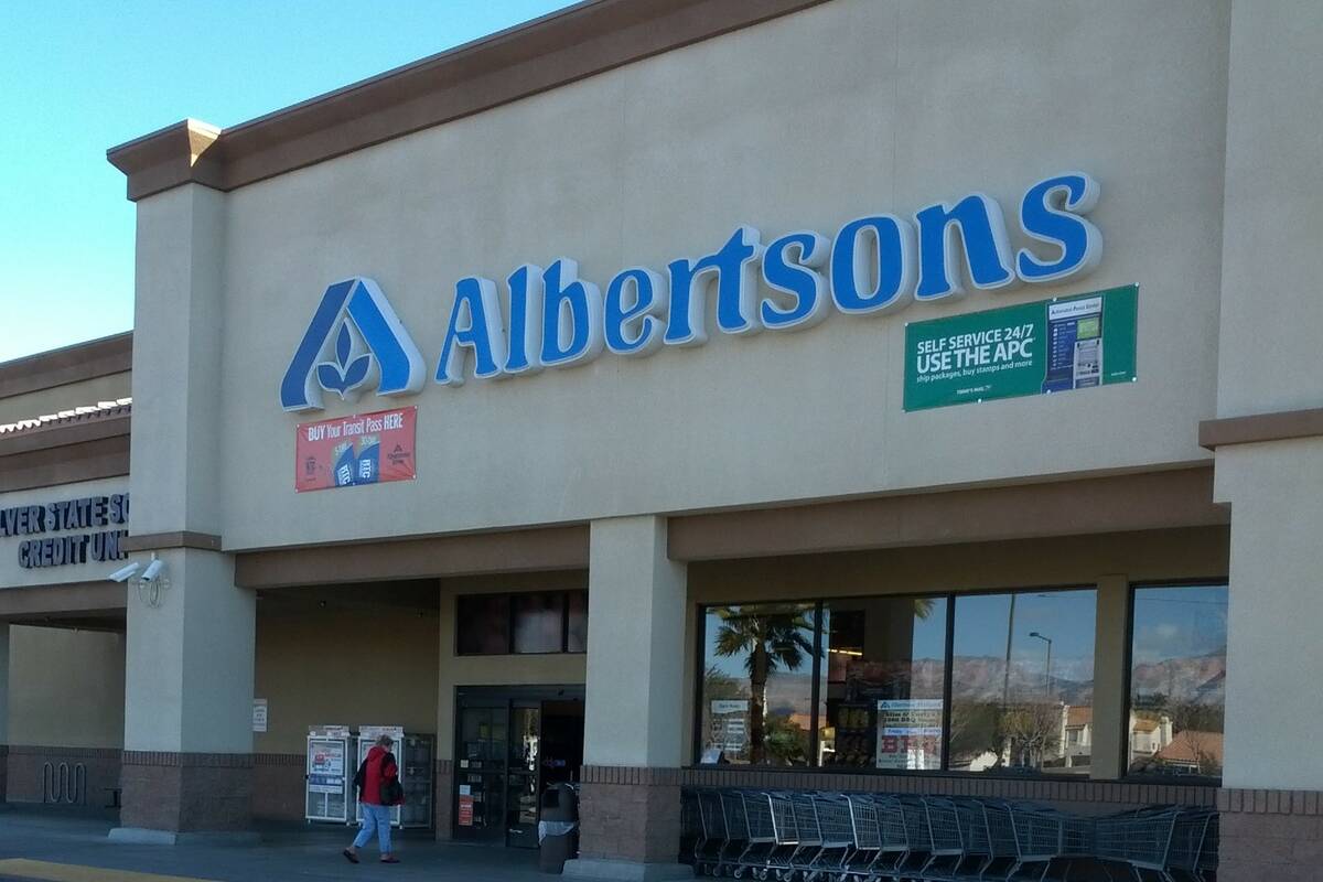 Shoppers visit the Albertsons grocery store at 1650 N. Buffalo Drive in Las Vegas, Friday, Jan. ...