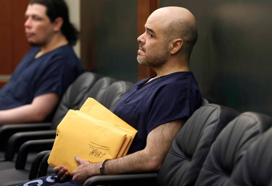 Robert Telles appears in court at the Regional Justice Center, on Wednesday, Feb. 21, 2024, in ...