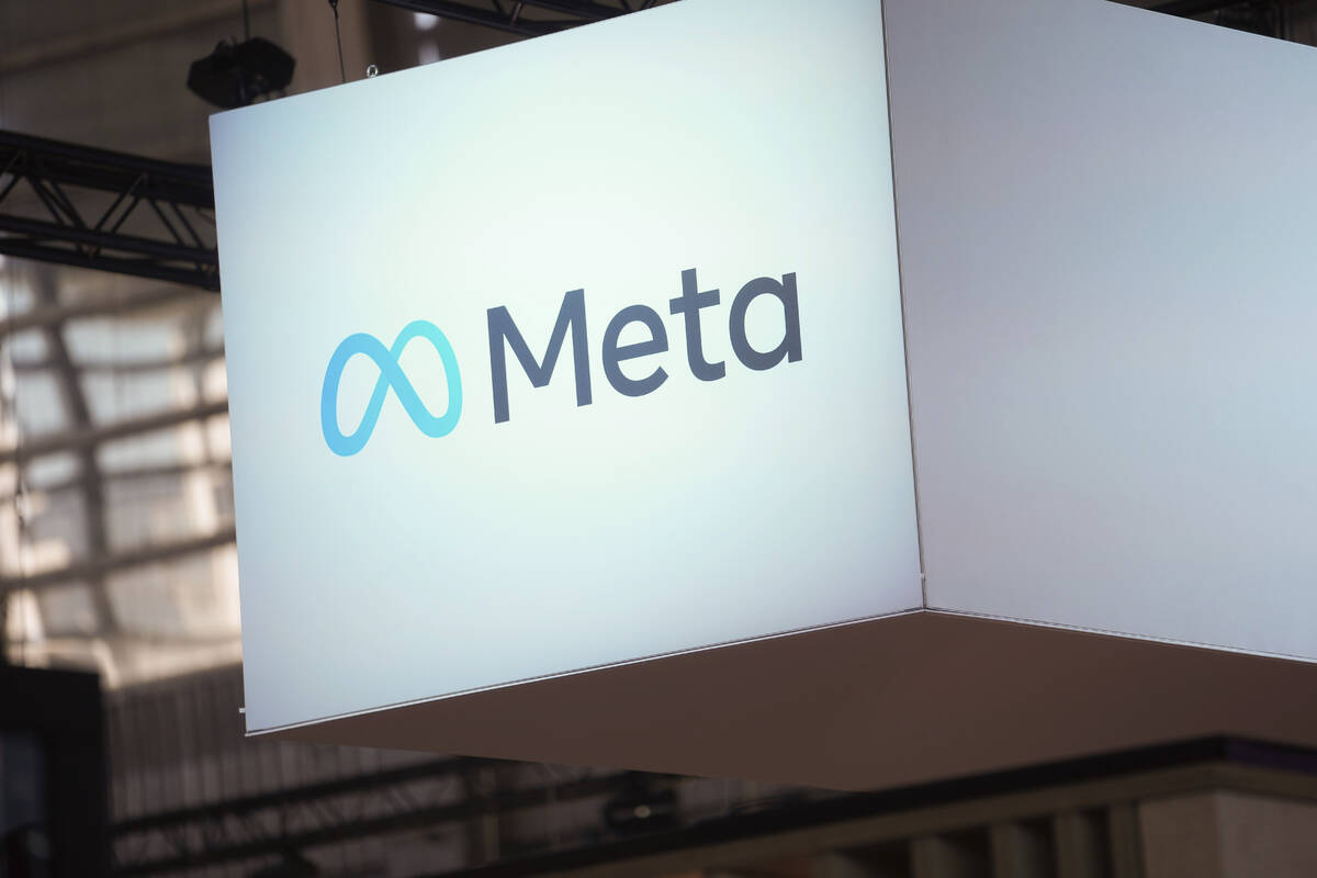 The Meta logo is seen at the Vivatech show in Paris, France, June 14, 2023. Users of Meta's Fac ...
