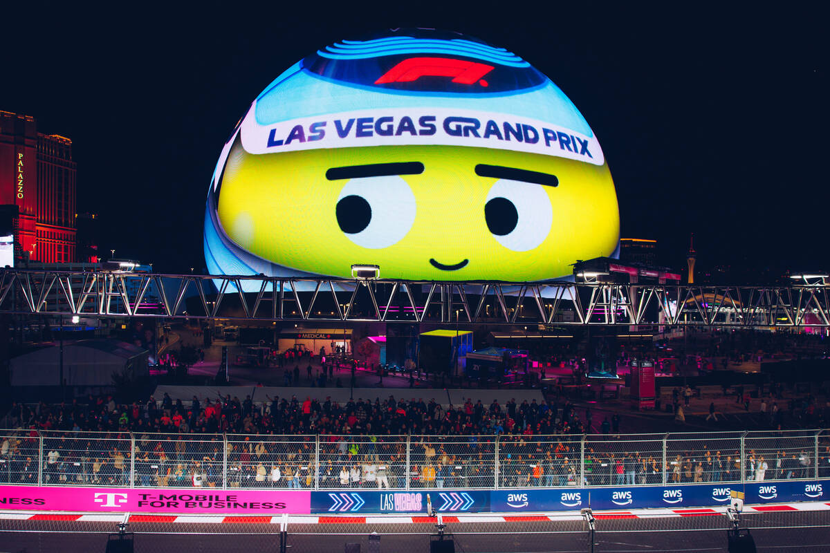 Emoji had the best seat in town for the Las Vegas Grand Prix as it appeared to follow some of t ...
