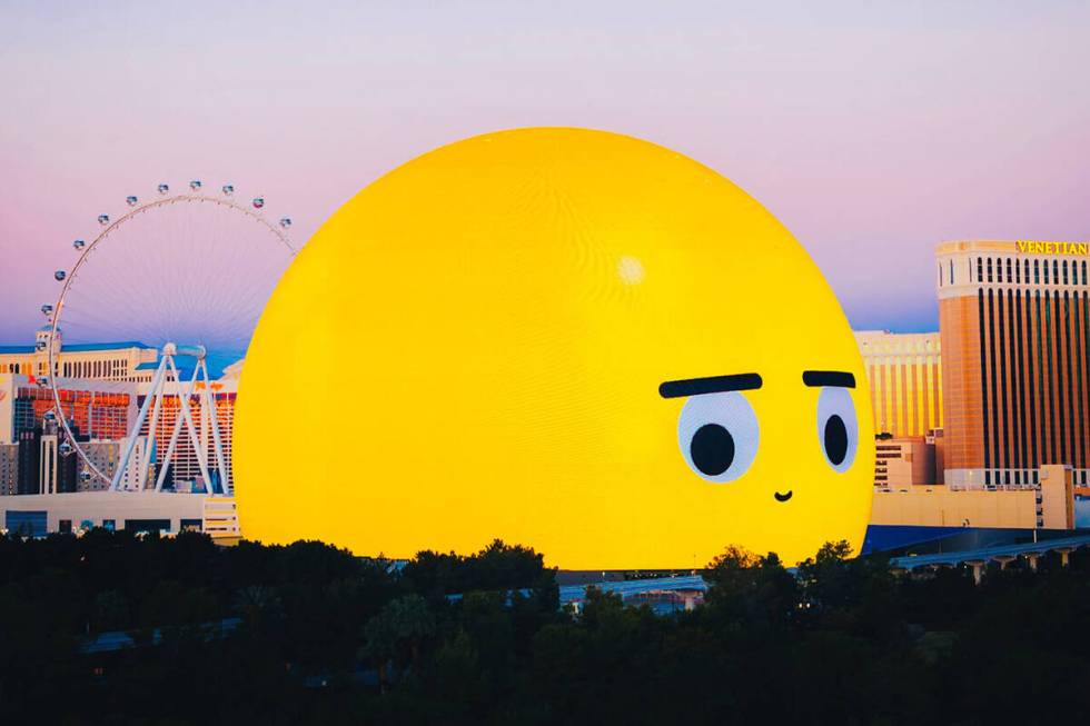 The smiling, yellow Emoji has become the giant public face of the $2.3 billion Sphere. (Sphere ...