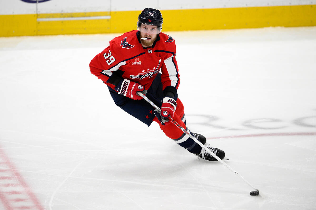 Washington Capitals right wing Anthony Mantha (39) in action during the third period of an NHL ...