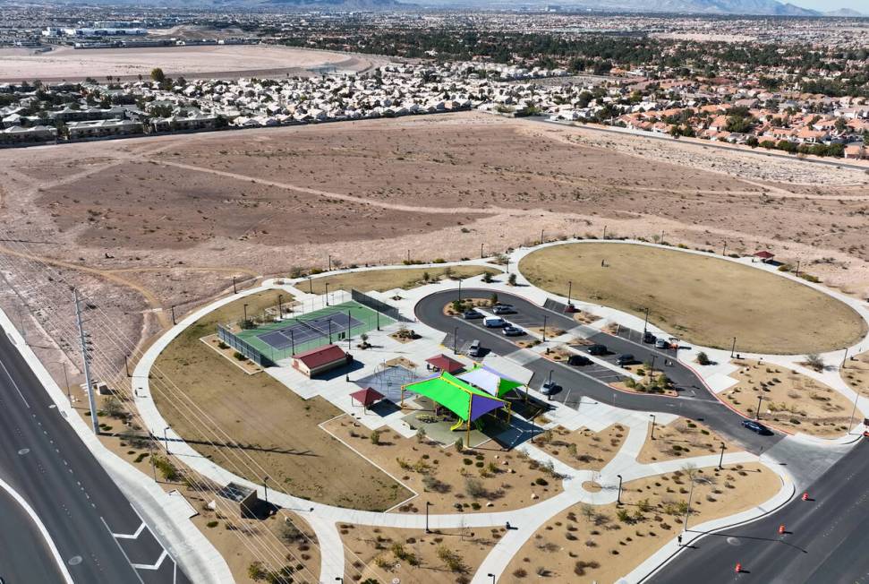 An aerial view of Echo Trail Park, on Tuesday, March 5, 2024, in Las Vegas. County commissioner ...