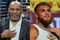 Mike Tyson (left) and Jake Paul (right): (AP Photo/ Mark J. Terrill and Ashley Landis)