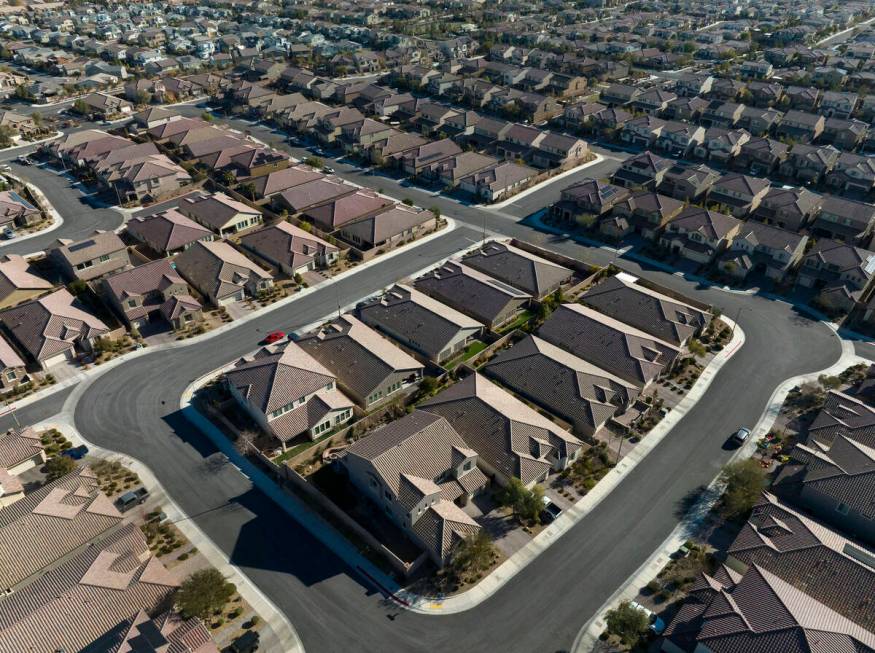 Aerial photograph of property in the northwest of Las Vegas in Skye Canyon, on Wednesday, Dec. ...