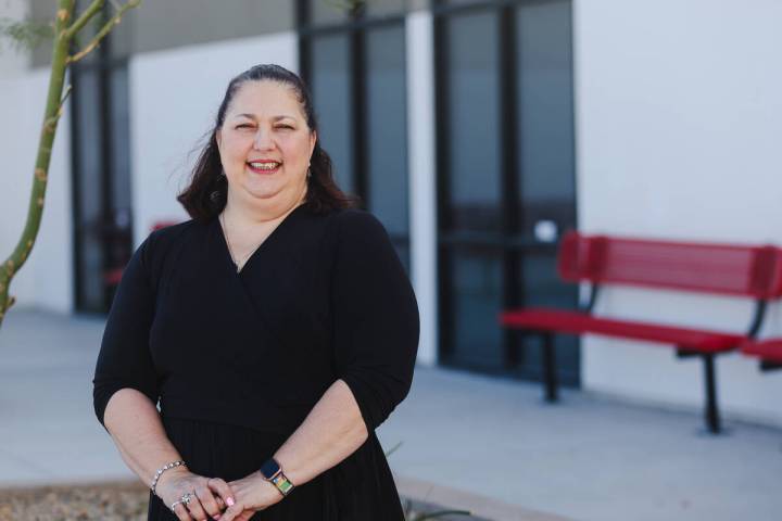 Tillie Torres, an English teacher at Mater Academy, poses for a portrait the school in Las Vega ...