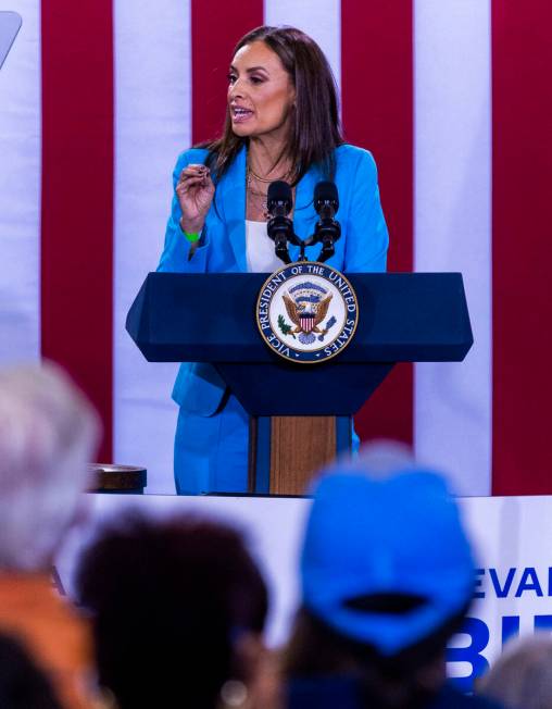 Maria Teresa Kumar, Co-Founder and President of Voto Latino speaks during a Vice President Kama ...