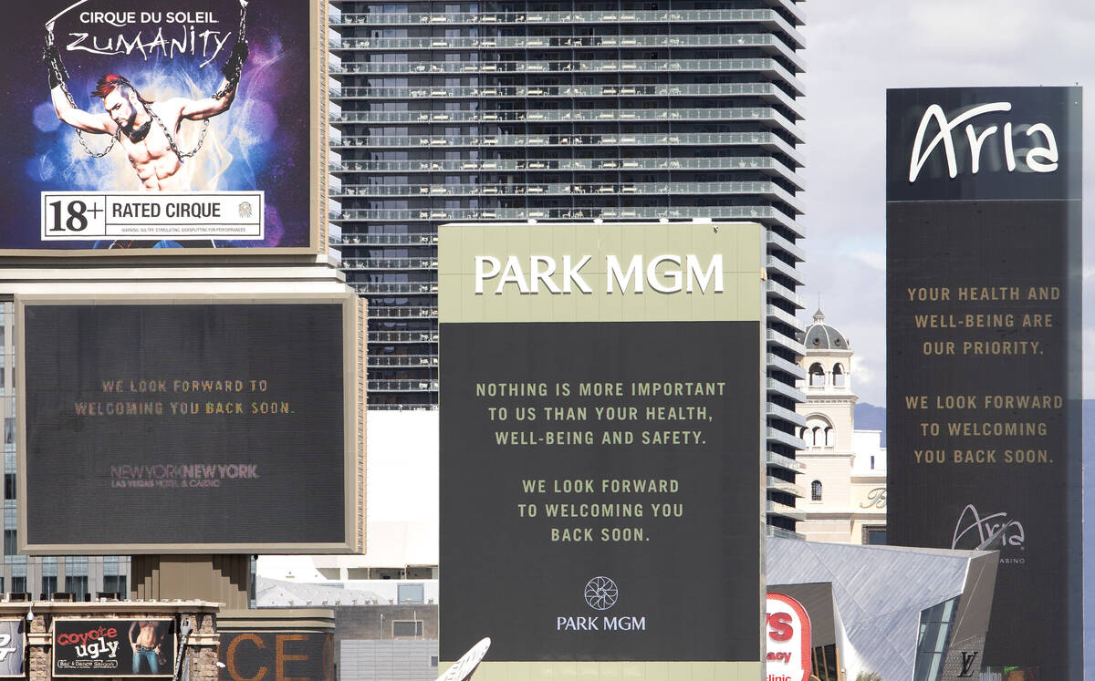 Three MGM Resorts International properties on the Strip, New York New York, Park MGM and Aria, ...
