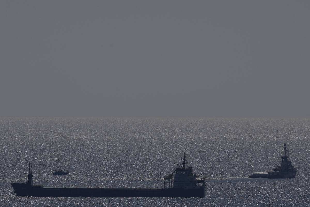 The ship belonging to the Open Arms aid group, towing a barge carrying 200 tons of rice and flo ...