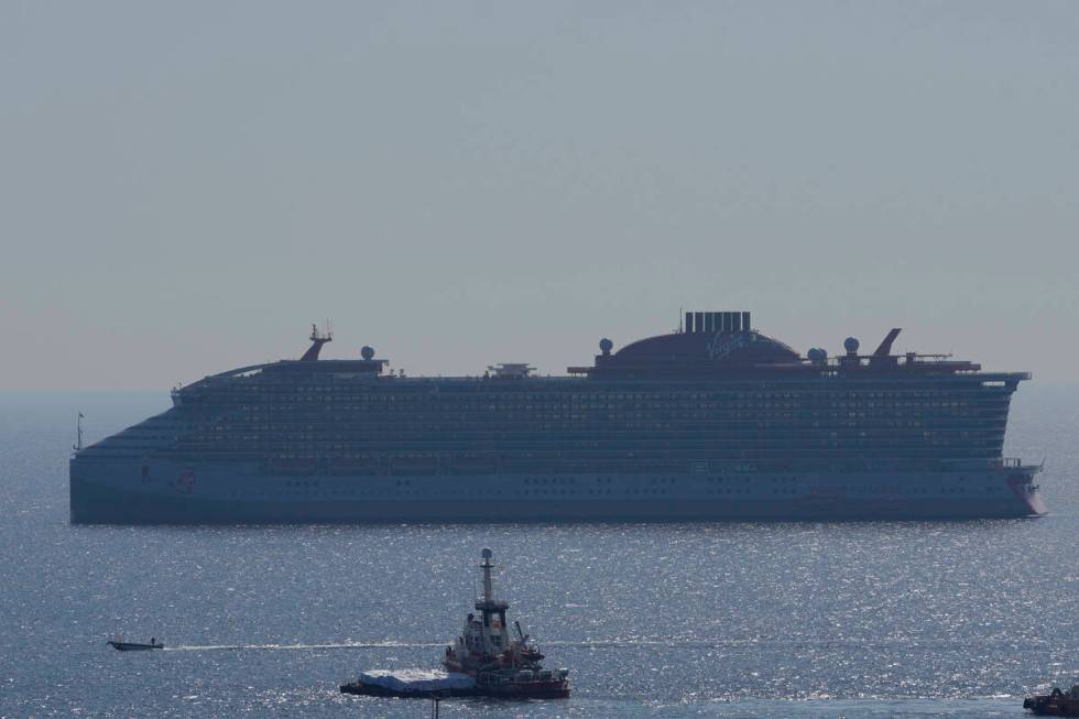 The ship belonging to the Open Arms aid group, towing a barge carrying 200 tons of rice and flo ...