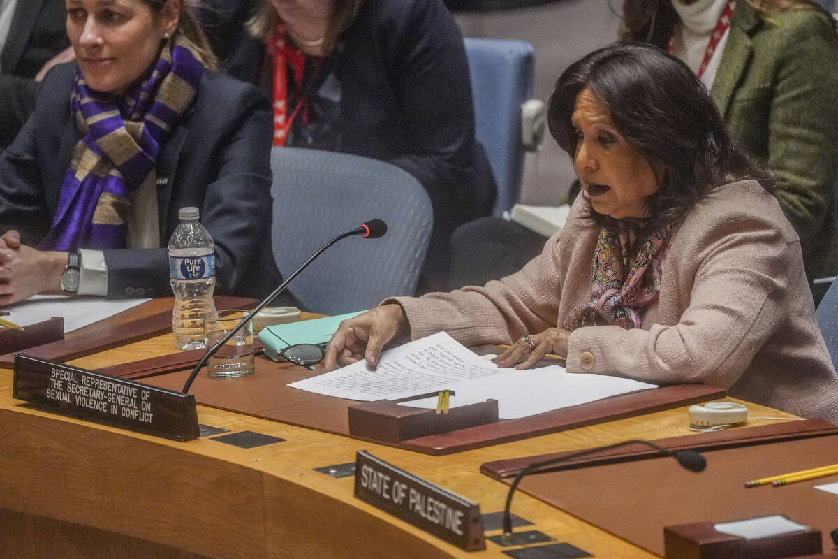 Pramila Patten, right, United Nations Special Representative of the Secretary-General on Sexual ...