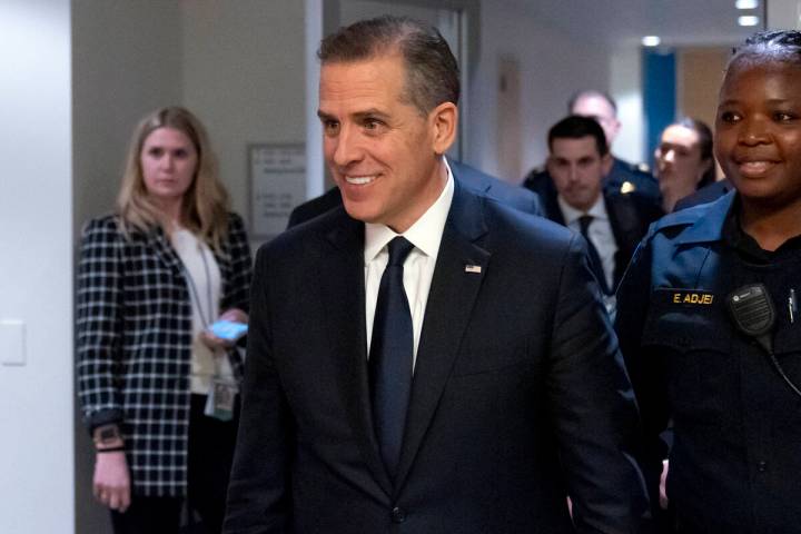 Hunter Biden departs after a closed door private deposition with House committees leading the P ...