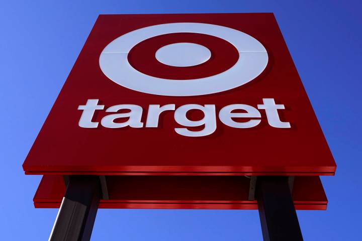 The bullseye logo on a sign outside the Target store in Quincy, Mass., Monday, Feb. 28, 2022. ( ...